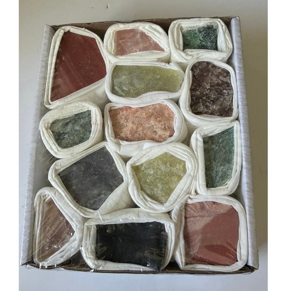 Natural Crystal & Mineral Specimen Set – 12 Pieces Box A